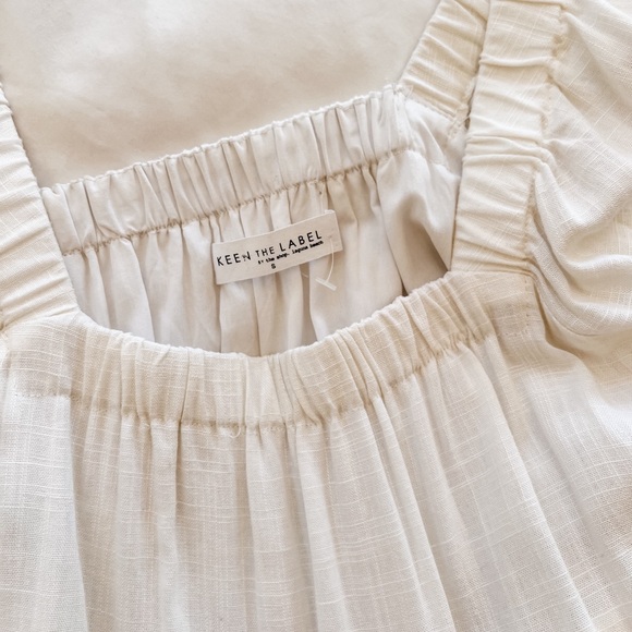 White Linen Prairie Dress - Picture 4 of 4